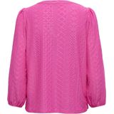 Fuchsia T-shirt - Ronde Hals - 3/4-Mouwen - Regular Fit - Polyester/Elastaan