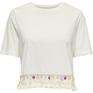 Onlfilippa - Top - Katoen - O-hals - Korte Mouwen - Regular Fit - Ruches