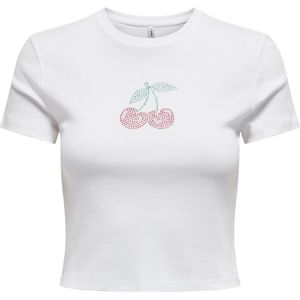 T-shirt - Cropped - Zwart - Katoen - Strik Detail