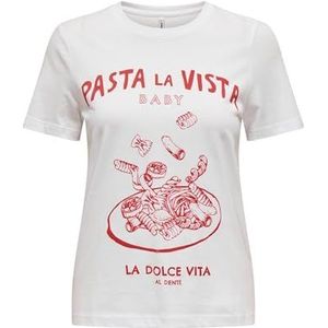 ONLY Onlpenny Life Reg S/S Food Top Box JRS, wit (bright white), XL