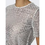 Onlbead - Top - Glitterprint - Cropped - Korte Mouwen - Regular Fit