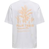 T-shirt - Wit - Oranje/Roze - 100% Katoen