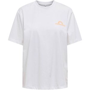 T-shirt - Wit - Oranje/Roze - 100% Katoen