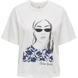 Only - Onltenna S/S Girl Top Box - T-Shirt - Wit - Katoen