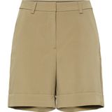 PIECES - Korte Broek - Kaki - Polyester - Slim Fit