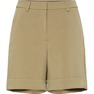 PIECES - Korte Broek - Kaki - Polyester - Slim Fit