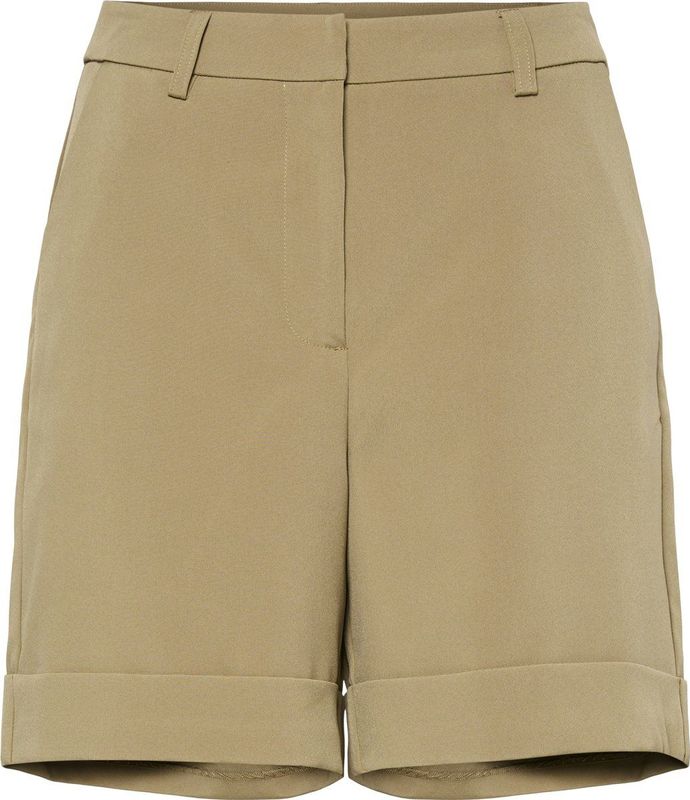 PIECES - Korte Broek - Kaki - Polyester - Slim Fit