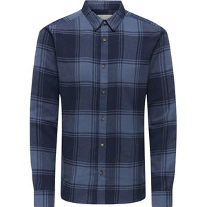 Only & Sons - Geblokt Overhemd - Navy - 100% Katoen