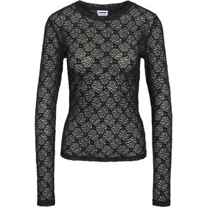 Noisy may - NMJUDITH L/S LACE TOP NOOS - Kanten Shirt - Zwart