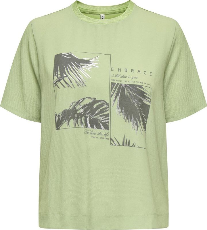 Only - ONLNEWFLORA S/S ART O-NECK TOP BOX JRS - T-shirt - Winter Pear - Korte Mouwen