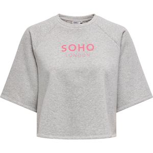 ONLY - Onlcora S/S Print - T-shirt - Lichtgrijs - Katoen - 1 stuk