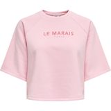 Only - Onlcora SS Print O-Neck SWT - Lichtroze - Katoen/Polyester