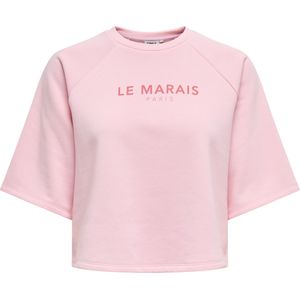 Only - Onlcora SS Print O-Neck SWT - Lichtroze - Katoen/Polyester