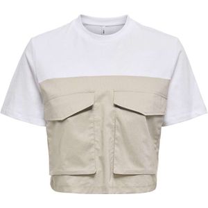 Only - Round Neck Short Sleeve - T-shirt - Wit - 100% Katoen