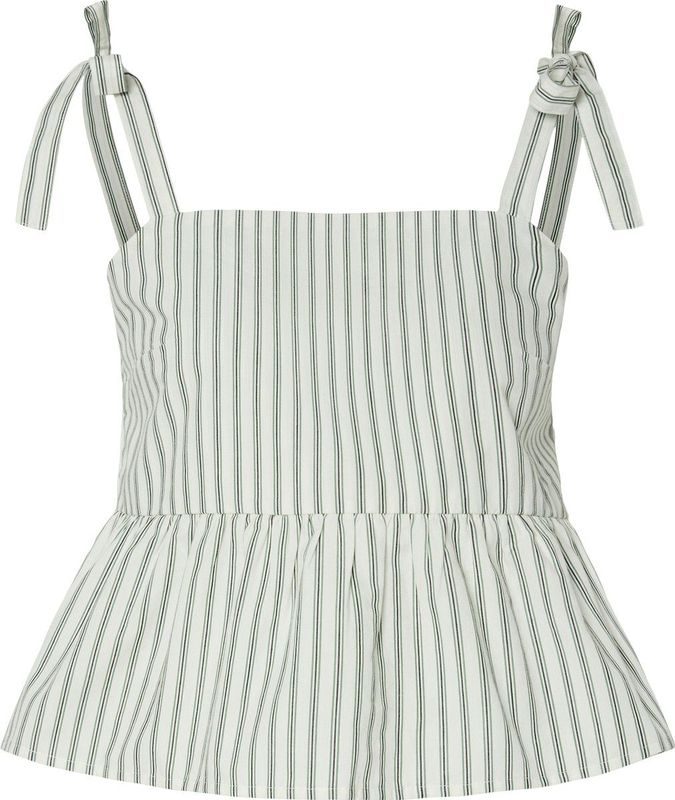 PIECES Top 'PCTaelyn'  mintgroen / zwart / wit