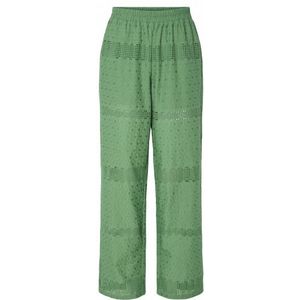PIECES - Wide Leg High Waist Broek - Groen - 100% Katoen