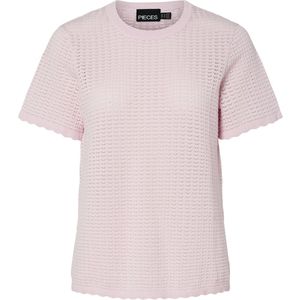 Gebreide Top - Ronde Hals - Korte Mouwen - Geribde Manchetten