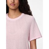 Gebreide Top - Zacht - Ronde Hals - Korte Mouwen - Geribde Manchetten