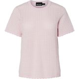 Gebreide Top - Zacht - Ronde Hals - Korte Mouwen - Geribde Manchetten