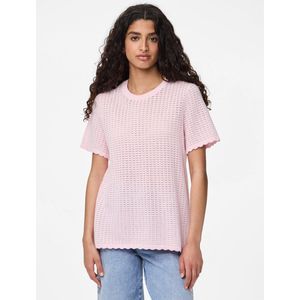 Gebreide Top - Zacht - Ronde Hals - Korte Mouwen - Geribde Manchetten