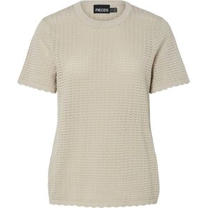 PIECES Dames Pcscout Ss O-Neck Knit Bc, Zilvergrijs, S