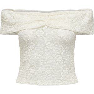 Off Shoulder Top - Kanten Detail - Kort - Regular Fit