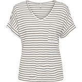 ONLY - ONLIBEN S/S MOSTER V-NECK GLITTER TOPJRS - Blouse - Wit