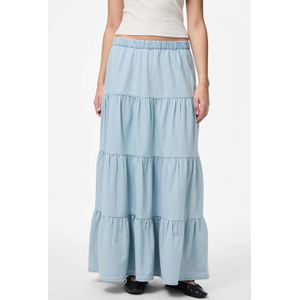 PIECES - PCTULA - Midi Rok - Light Blue Denim