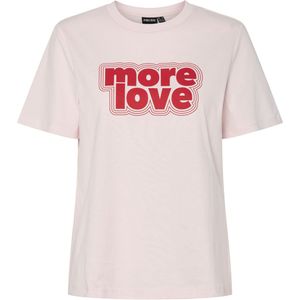 PIECES - Bedrukt T-shirt - Lichtroze - Katoen
