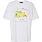 Pieces - Pcthea Ss Printed T-shirt - Wit - Dames T-shirt