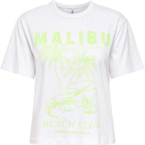 ONLY - ONLDINA LIFE CLUB TOP BOX Dames T-shirt - Bright White - Katoen