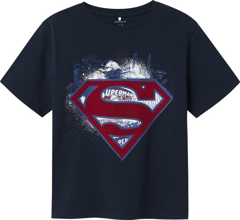 Superman - T-shirt - Blauw - Jersey - Rubberen Print