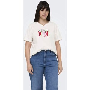 ONLY CARMAKOMA - T-shirt - Zwart - Katoen - Regular Fit