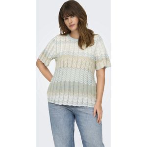 ONLY - Carmakoma - Gebreide Trui - Lichtblauw - Color-Blocking