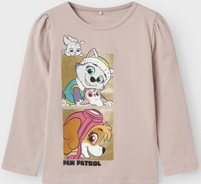 Paw Patrol - Top - Glitterprint - Jersey - Lange Mouwen - Ronde Hals