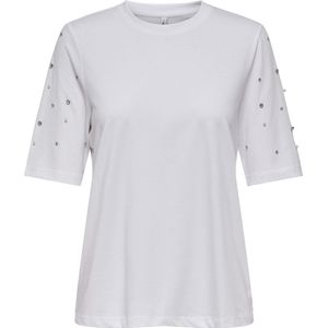 Onljulia Life S/S Top Box JRS, wit (bright white), S