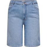 ONLY CARMAKOMA - Denim Shorts - Blauw - Hoogwaardige Denim - High Waist