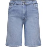 ONLY CARMAKOMA - Denim Shorts - Blauw - Hoogwaardige Denim - High Waist