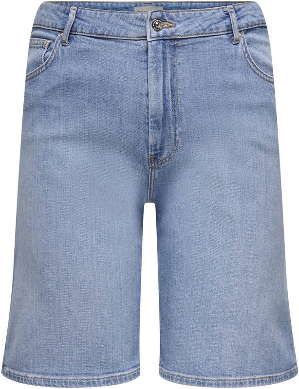ONLY CARMAKOMA - Denim Shorts - Blauw - Hoogwaardige Denim - High Waist