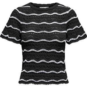 Only - T-shirt - Zwart/Wit - 65% Gerecycled Katoen - Regular Fit