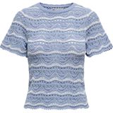 Only - T-shirt - Forever Blue/Cloud Dancer - 65% Gerecycled Katoen