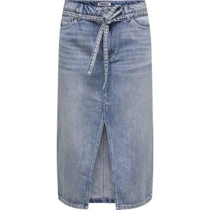 Onlcady - Denim Midi-Rok - Blauw - Katoen - Mid Waist - Riem en Split