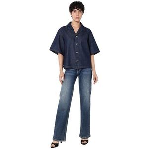 Denim Overhemd - Blauw - Korte Mouwen - Loose Fit