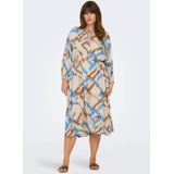 ONLY CARMAKOMA - Midi-jurk - V-Hals - 3/4 Mouwen - Regular Fit