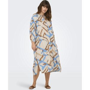 ONLY CARMAKOMA - Midi-jurk - V-Hals - 3/4 Mouwen - Regular Fit