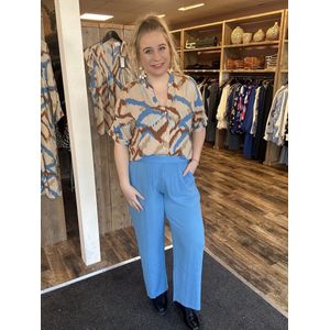 ONLY CARMAKOMA - CARROWA LIFE SS V-NECK SHIRT AOP - Dames - Blouses