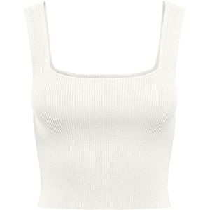Only - Square Neck Strap Top - Wit - 100% Polyester