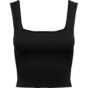 ONLY Dames Onltatianna Sl Cropped Square Neck KNT, zwart, S