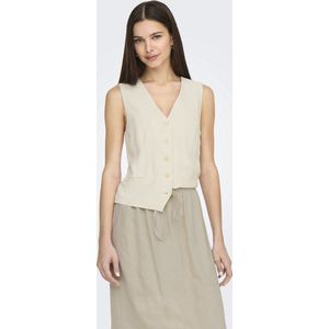 Only, Dames, Jassen, Beige, Maat: XL Linnen,