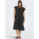 ONLY CARMAKOMA - Midi-jurk - Katoen - Regular Fit - Tot aan de Enkel - Korte Mouwen
